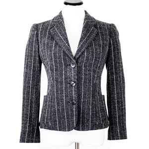 Armani Collezioni Gray Tweed Wool Blazer